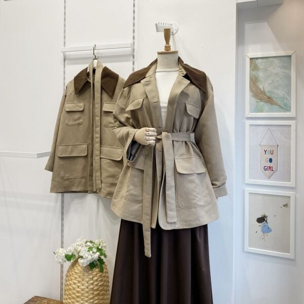 Vizon Cep Detaylı Süet Ceket