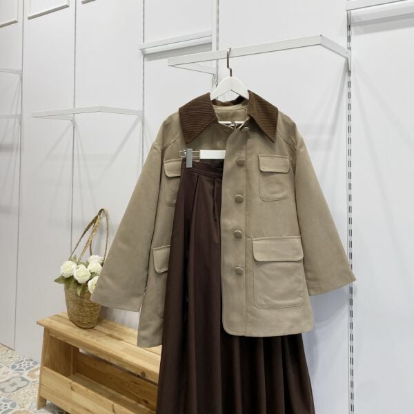 Vizon Cep Detaylı Süet Ceket