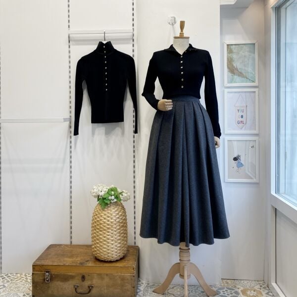 Antrasit Kaşe Demain Etek