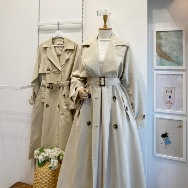 Krem Düğme Detaylı Clove Trençkot