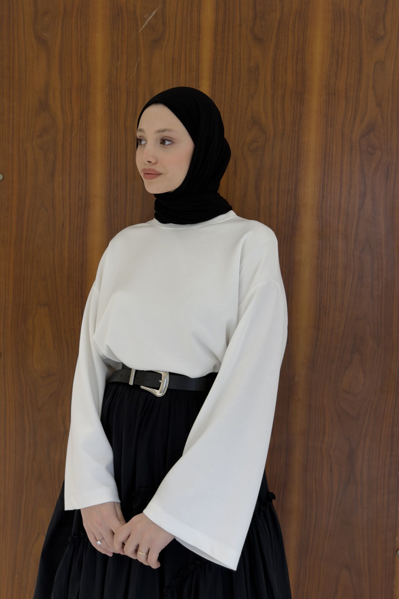 Beyaz Osyho Kumaş Bluz