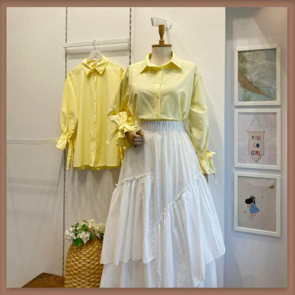 Sarı Kol Detaylı Softly Gömlek