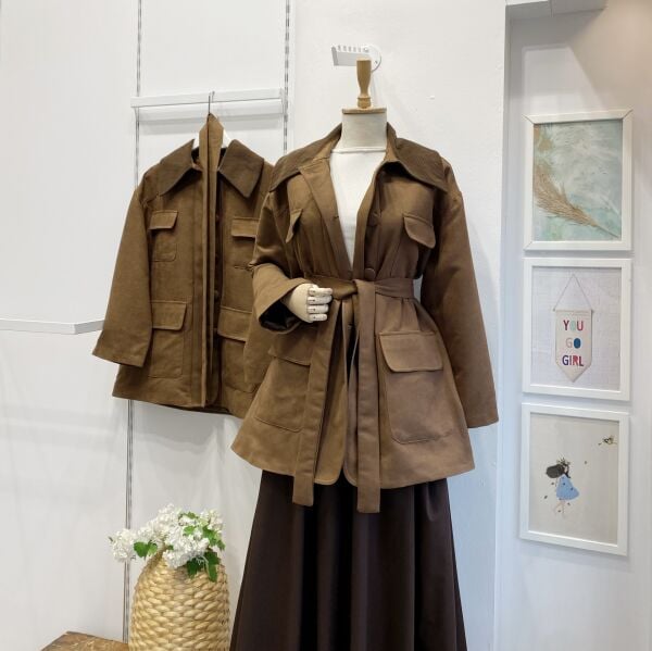 Taba Cep Detaylı Süet Ceket