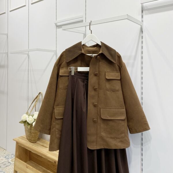 Taba Cep Detaylı Süet Ceket