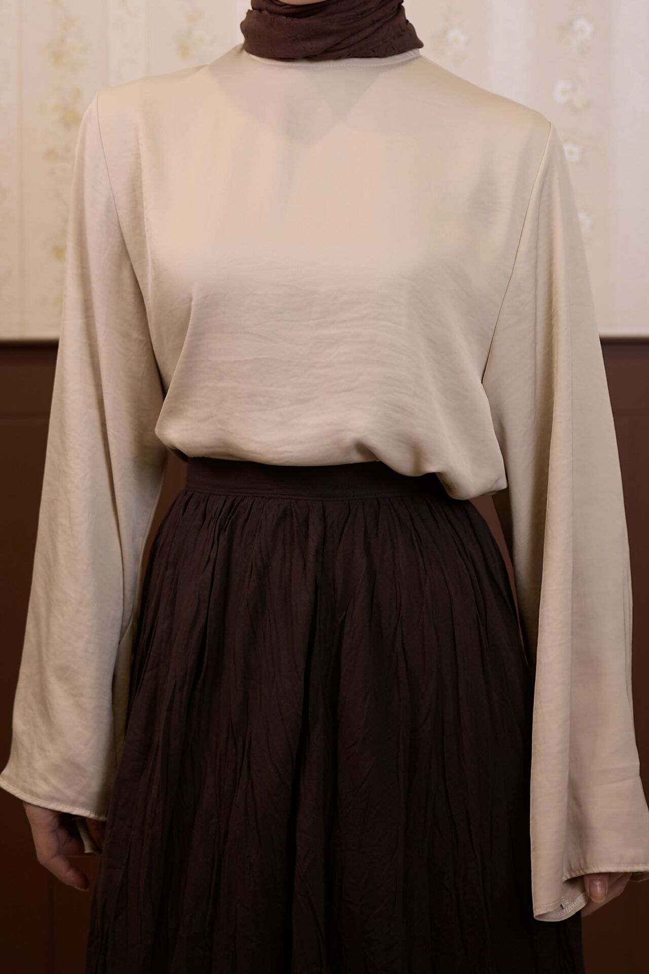 Krem Rosalie Saten Bluz