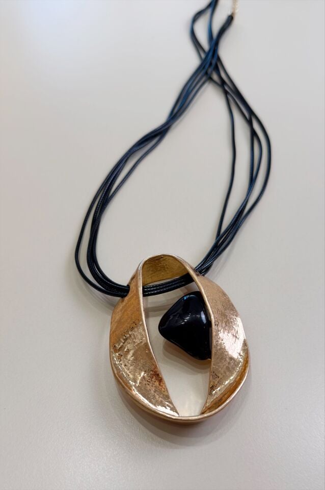 Büyük Taşlı Gold Eye Kolye