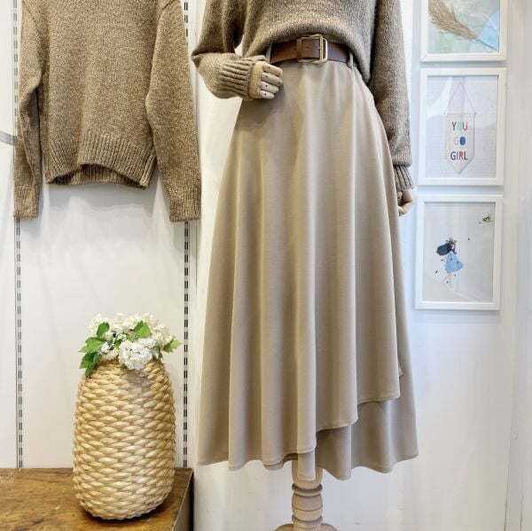 Kemerli Vizon Carezza Crep Etek