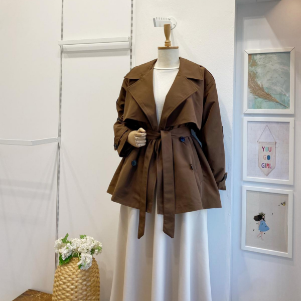 Acı Kahve Kuşaklı Scout Kısa Trençkot