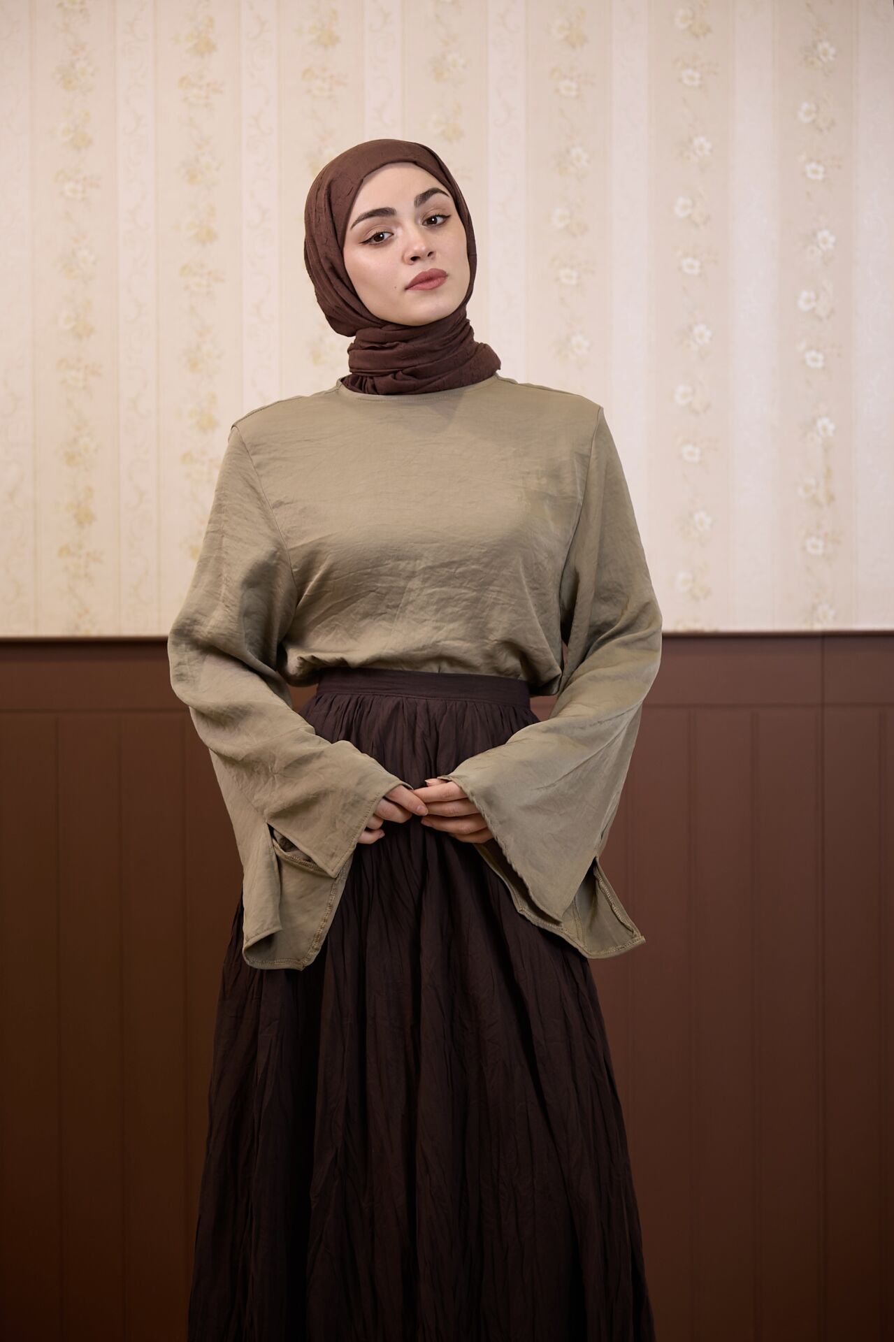 Çağla Yeşili Rosalie Saten Bluz