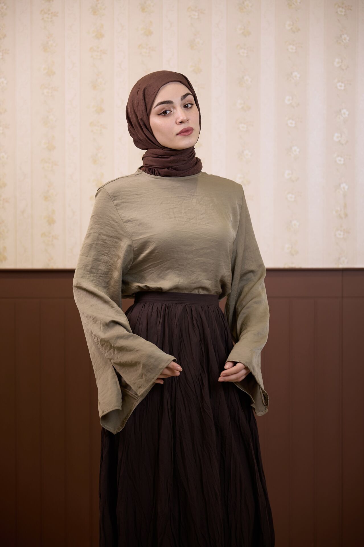 Çağla Yeşili Rosalie Saten Bluz