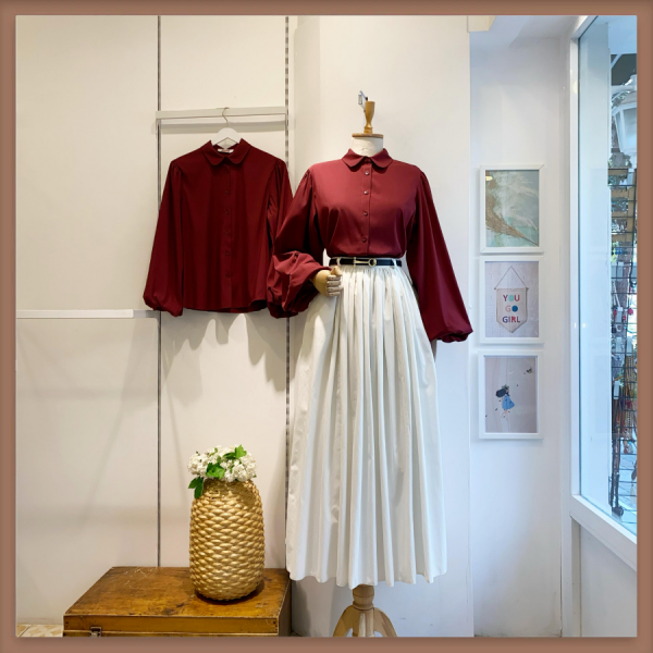 Kireç Beyazı Kemerli Sık Pileli Etek