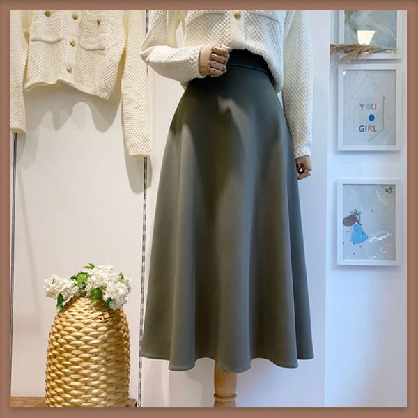 Haki yeşili scuba etek