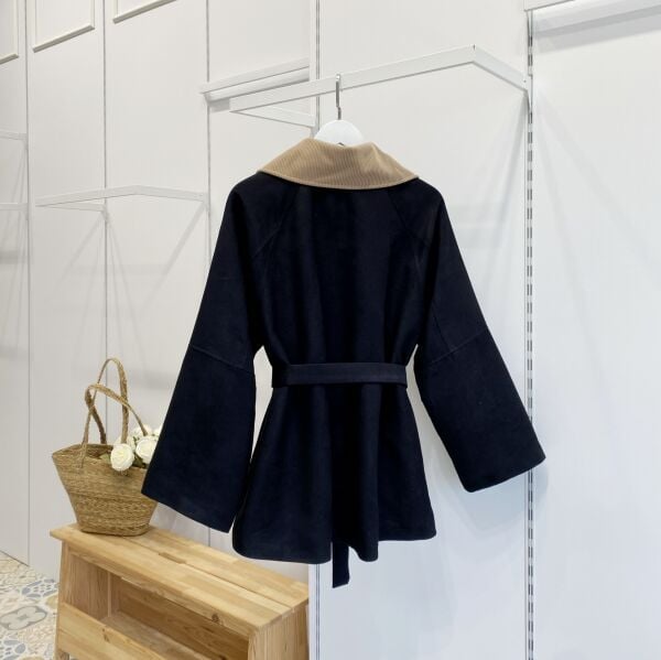 Siyah Kuşaklı Süet Ceket