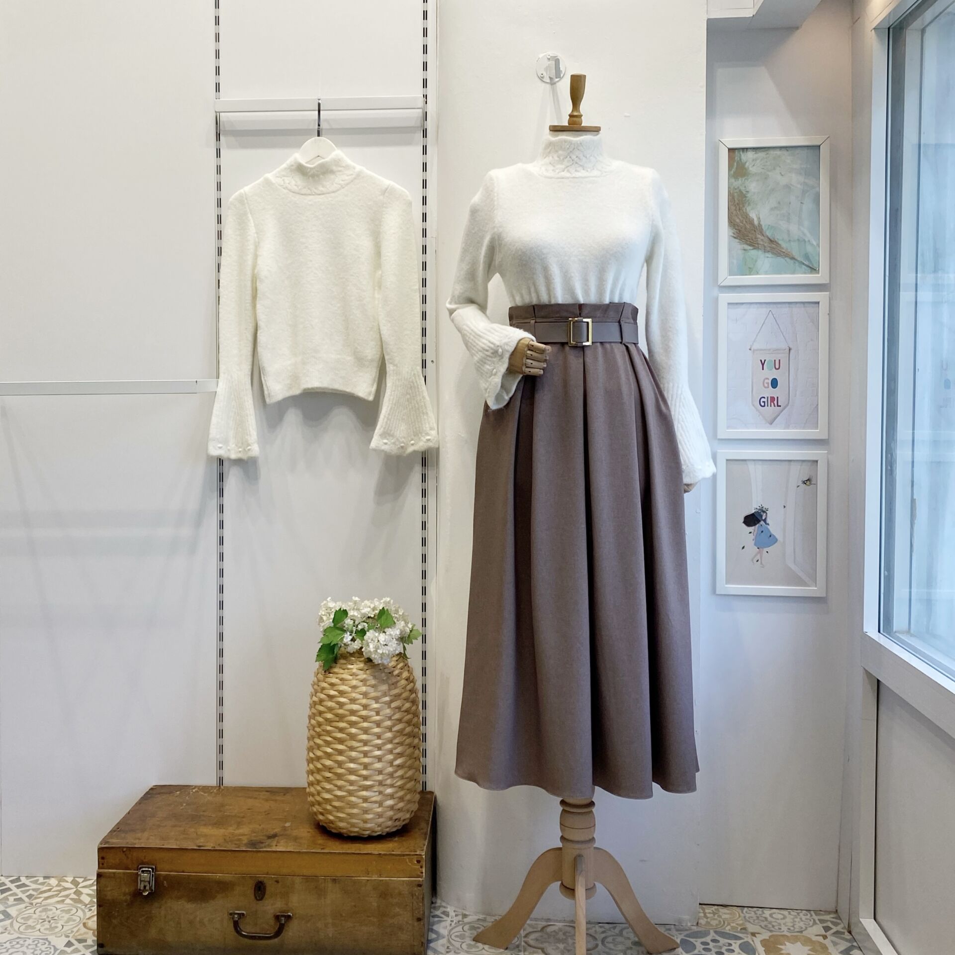 Koyu Vizon Kemerli Charm Etek