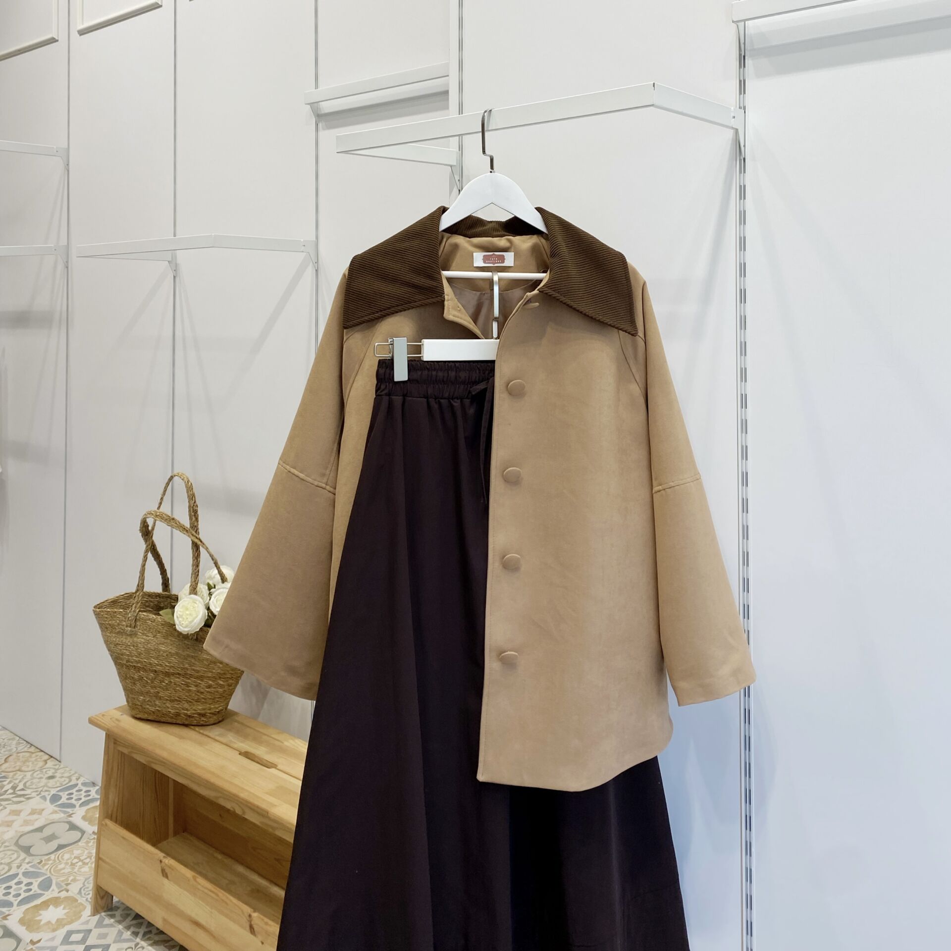 Camel Kuşaklı Süet Ceket