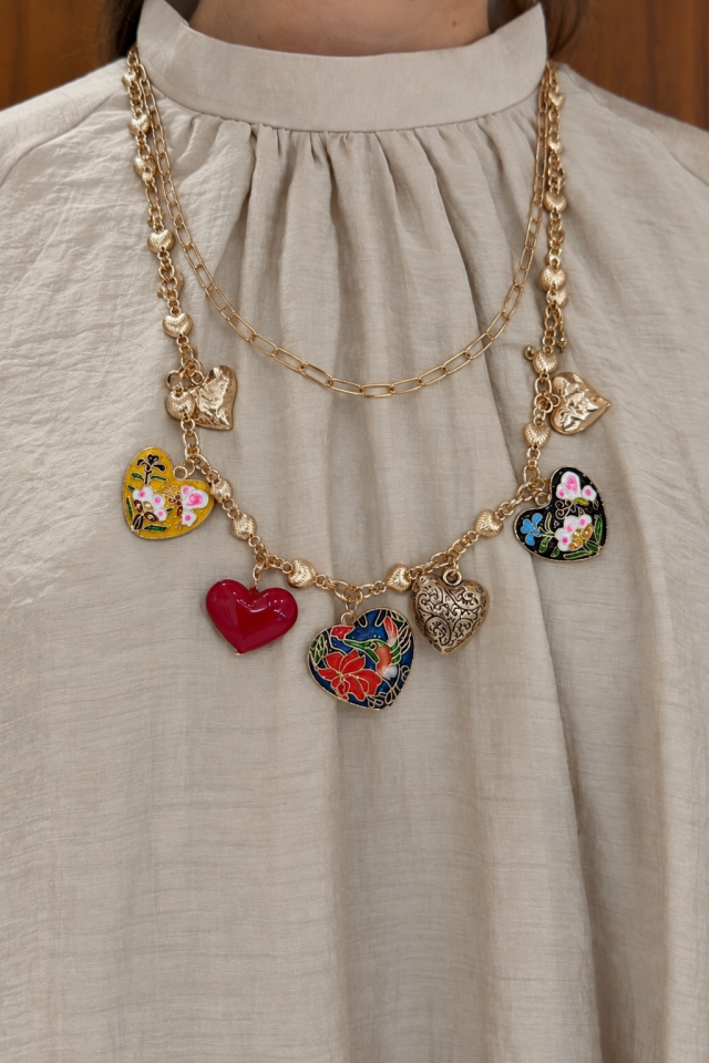 Gold Heart Charmlı Kolye