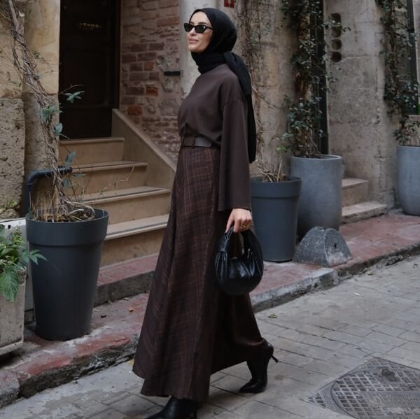 Faya Girls x Acı Kahve Ekose Desenli Loom Etek