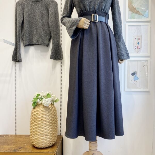 Antrasit Kemerli Charm Etek