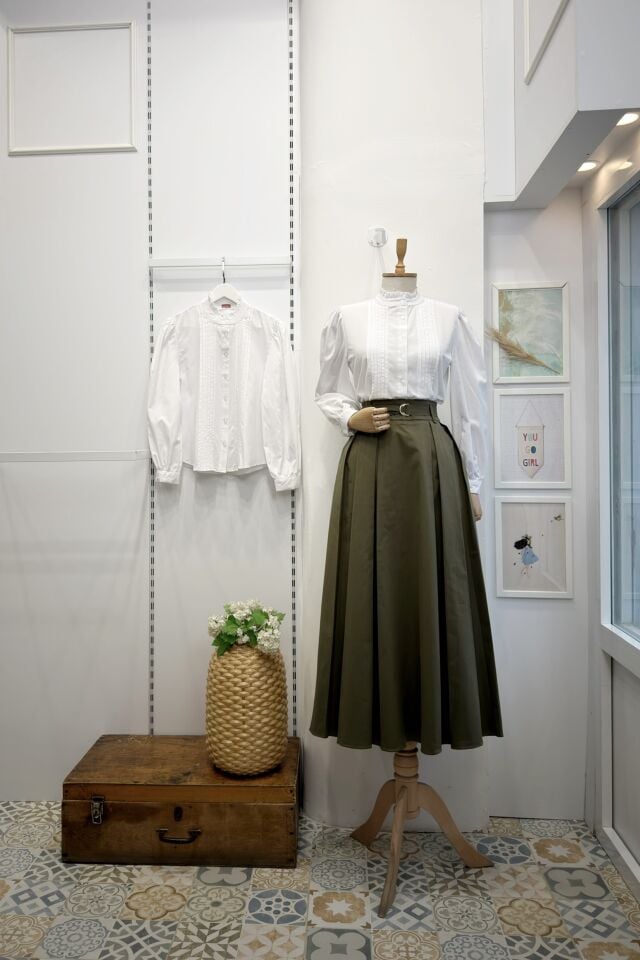 Koyu Yeşil Novera Kemer Detaylı Etek