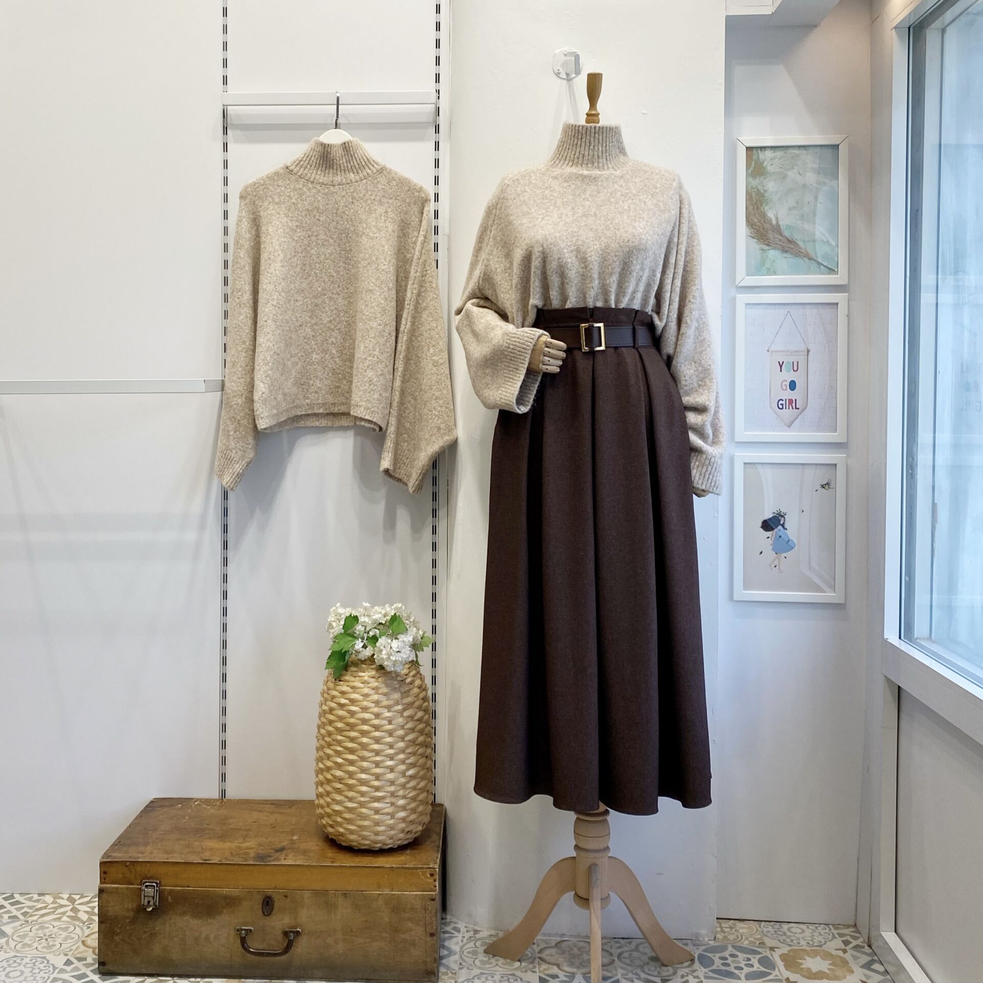 Kahverengi  Kemerli Charm Etek