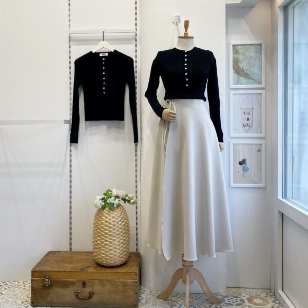 Taş Rengi Anvelop Bağlamalı Scuba Etek