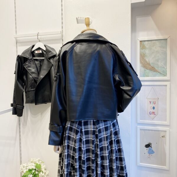 Siyah Oversize Deri Ceket