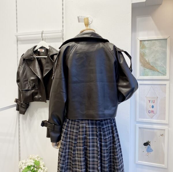 Acı Kahve Oversize Deri Ceket