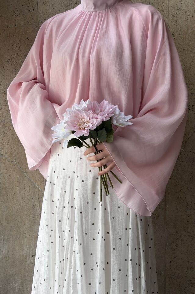 Pembe Şifon Velissa Bluz