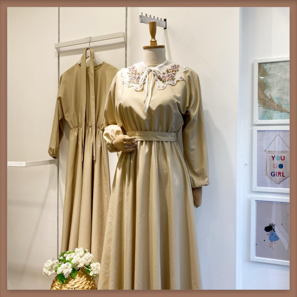 Kloş Model Vizon Poplin Elbise