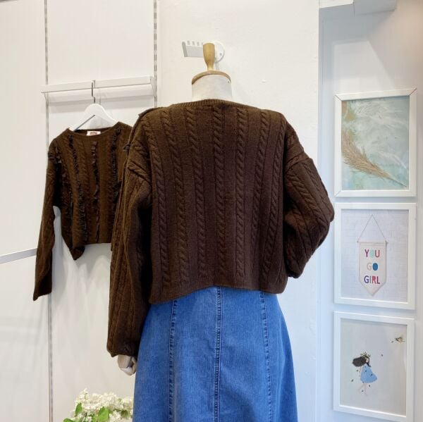 Kahverengi Fisto Şeritli Kazak