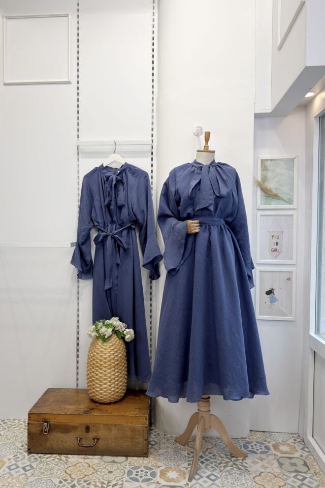 Mavi Diamonde Şifon Elbise