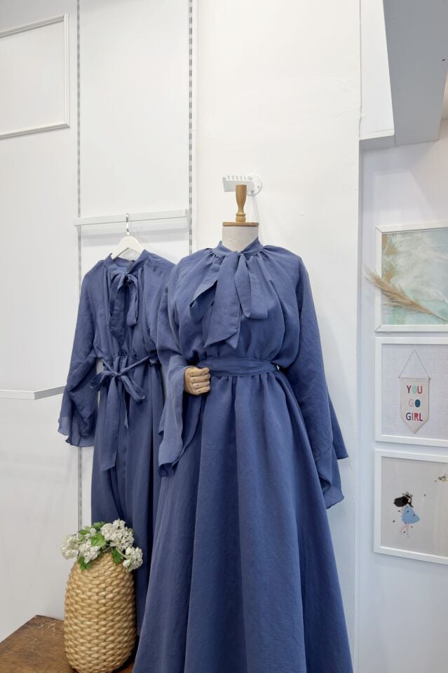 Mavi Diamonde Şifon Elbise