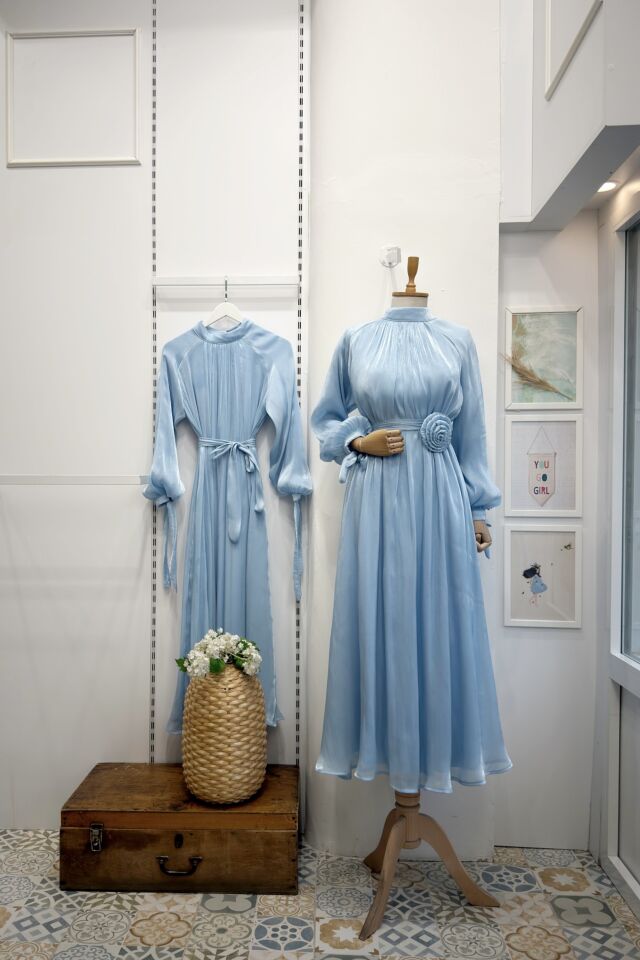 Mavi Nova Şifon Abiye