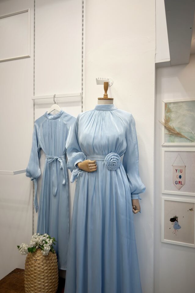 Mavi Nova Şifon Abiye