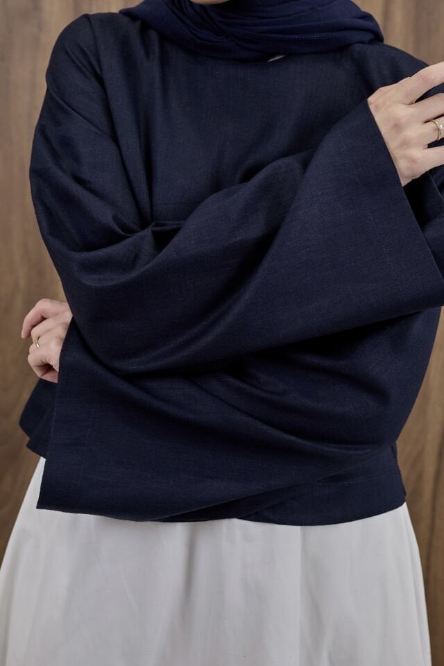 Lacivert Forme Keten Bluz