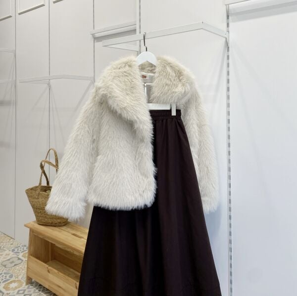 Ekru Kürk Mont