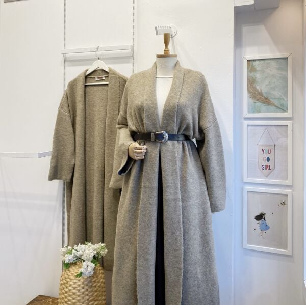 Vizon Salaş Uzun Triko Hırka