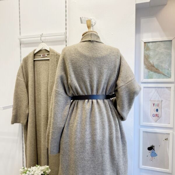 Vizon Salaş Uzun Triko Hırka