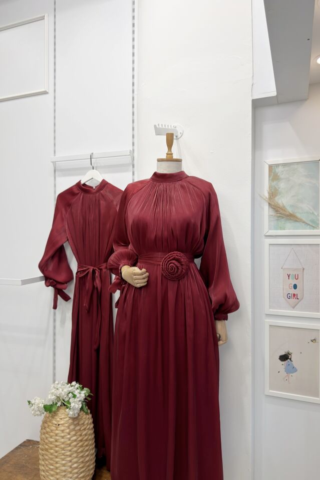 Bordo Nova Şifon Abiye