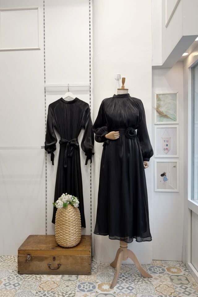 Siyah Nova Şifon Abiye