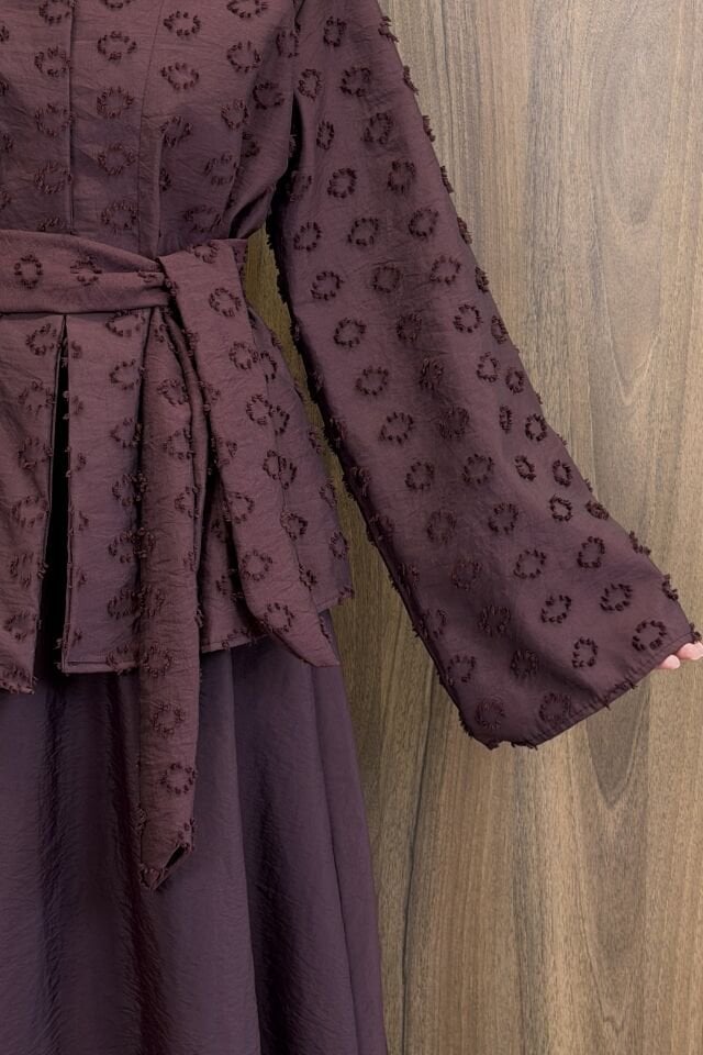 Bordo Kuşak Detaylı Layers Takım