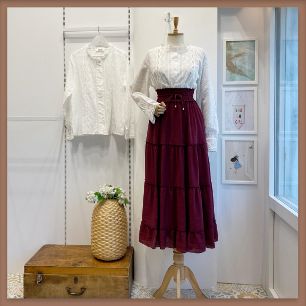 Beli Lastikli Bordo Grace Etek