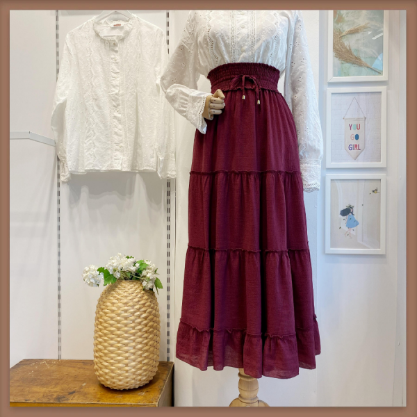 Beli Lastikli Bordo Grace Etek