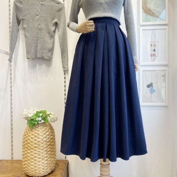 Lacivert Kaşe Demain Etek