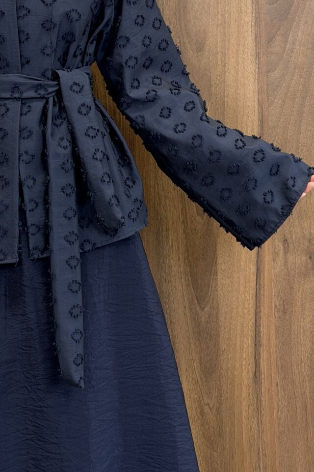 Lacivert Kuşak Detaylı Layers Takım