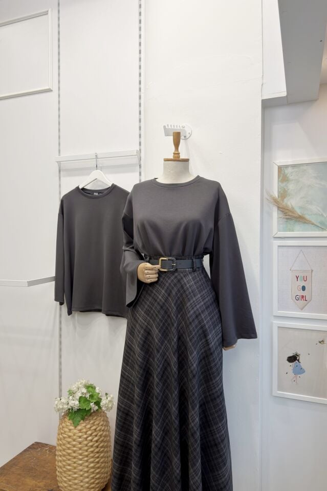 Antrasit Osyho Kumaş Bluz