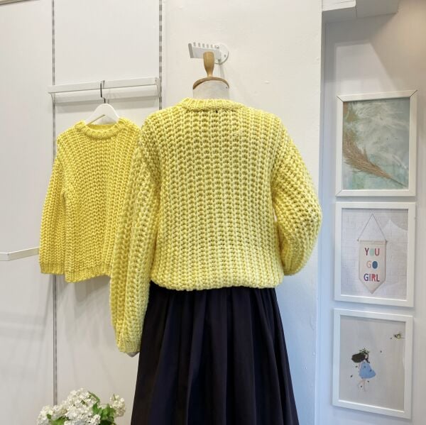 Sarı Selanik Örgü Salaş Kazak