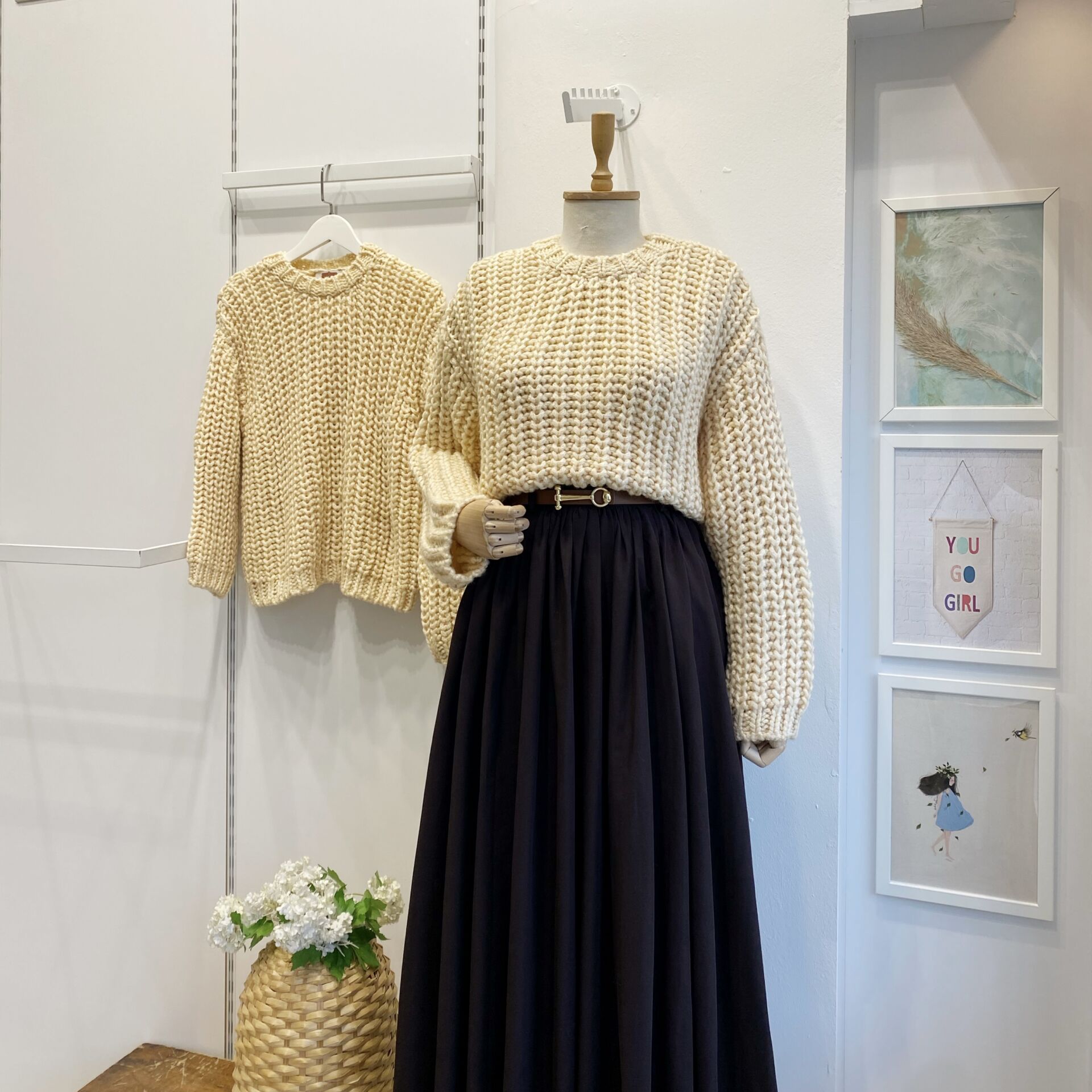 Krem Selanik Örgü Salaş Kazak