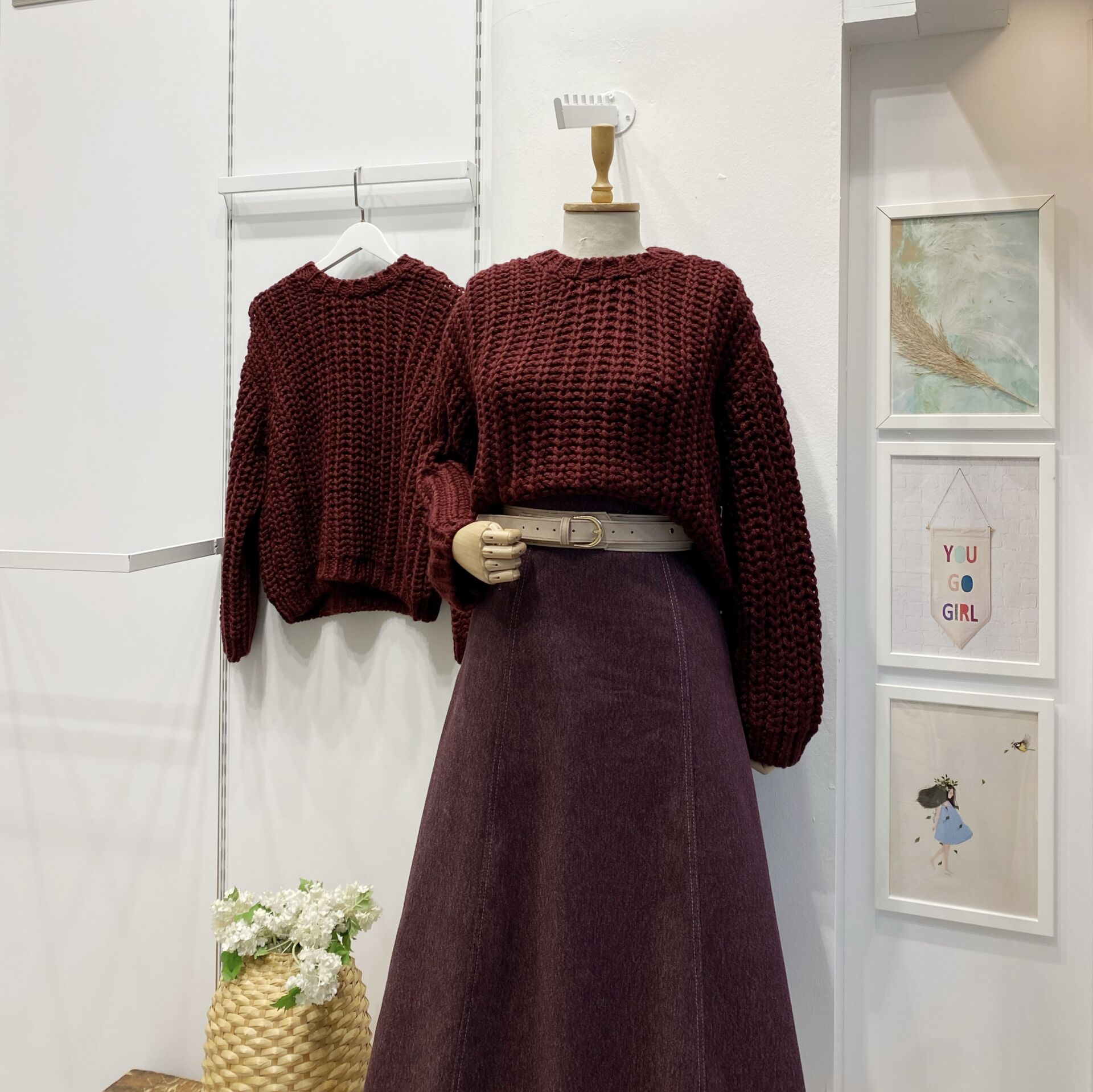 Bordo Selanik Örgü Salaş Kazak