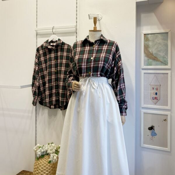 Bordo Çizgili Oduncu Gömlek